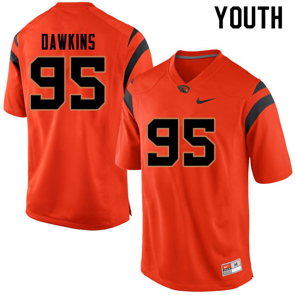 Youth #95 Keishon Dawkins Oregon State Beavers College Football Jerseys Sale-Orange - Click Image to Close